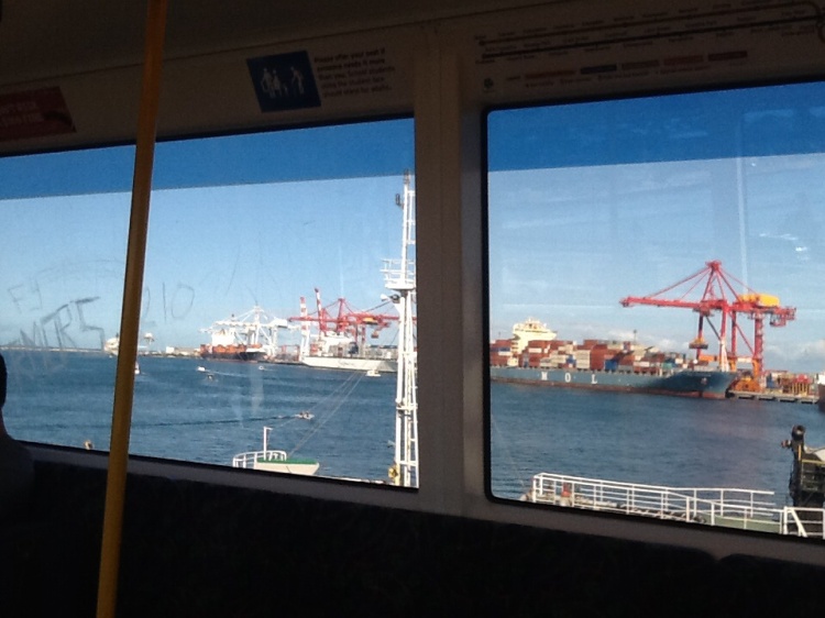 Fremantle Port from train